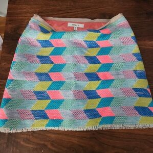 Milly Pink and Blue A-Line Mini Skirt Resort Wear